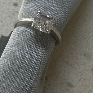 Simulated diamond 925 silver ring